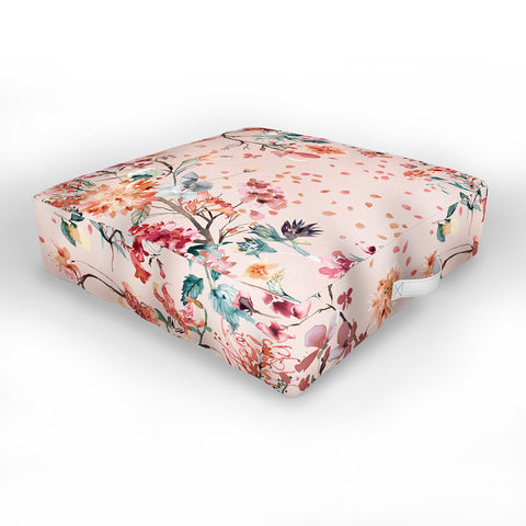 Ninola Design Romantic bouquet Pink Outdoor Floor Cushion