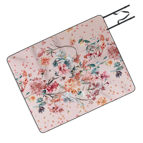 Ninola Design Romantic bouquet Pink Outdoor Blanket