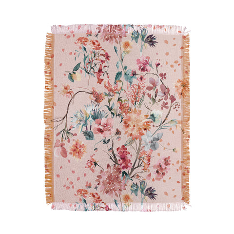 Ninola Design Romantic bouquet Pink Throw Blanket