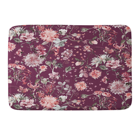Ninola Design Romantic Bouquet Purple Memory Foam Bath Mat
