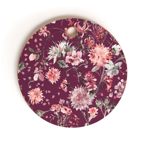 Ninola Design Romantic Bouquet Purple Cutting Board Round