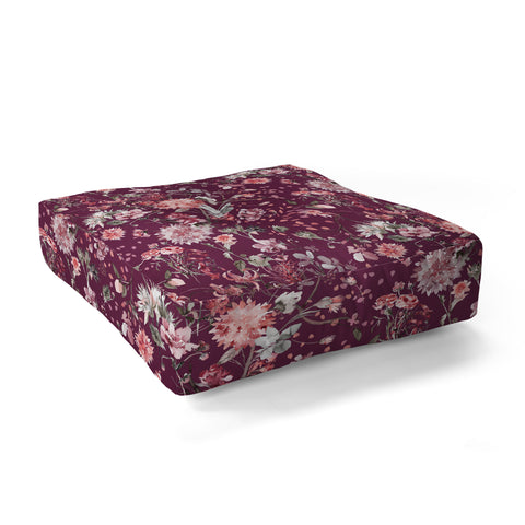Ninola Design Romantic Bouquet Purple Floor Pillow Square