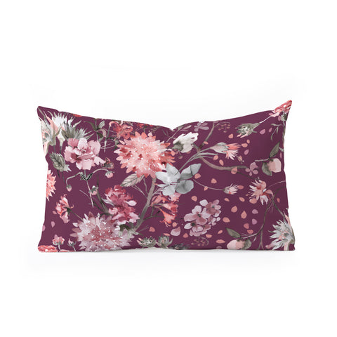 Ninola Design Romantic Bouquet Purple Oblong Throw Pillow