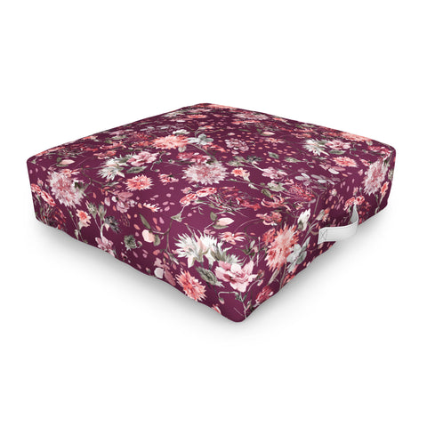 Ninola Design Romantic Bouquet Purple Outdoor Floor Cushion