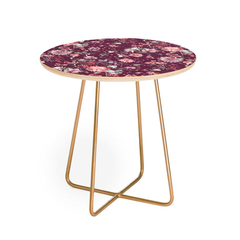 Ninola Design Romantic Bouquet Purple Round Side Table