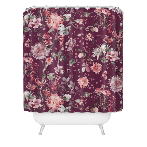 Ninola Design Romantic Bouquet Purple Shower Curtain