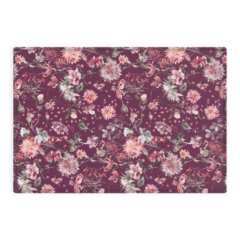 Ninola Design Romantic Bouquet Purple Outdoor Rug