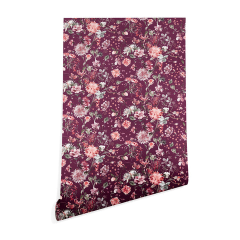 Ninola Design Romantic Bouquet Purple Wallpaper