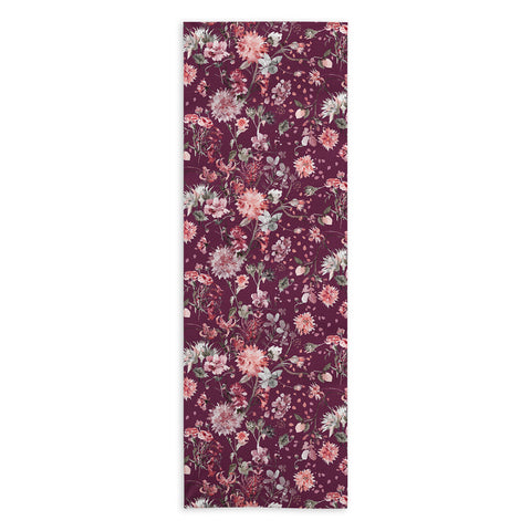 Ninola Design Romantic Bouquet Purple Yoga Towel