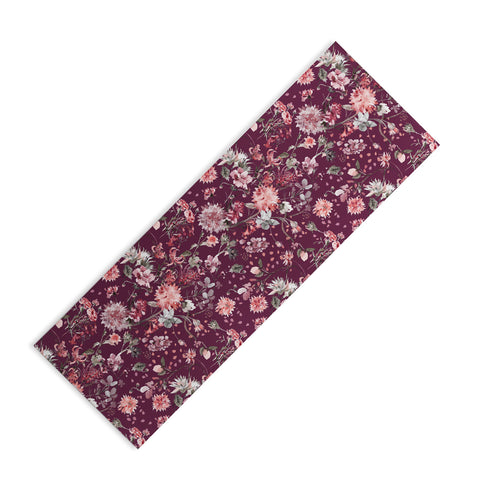 Ninola Design Romantic Bouquet Purple Yoga Mat