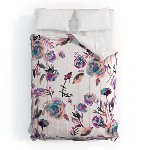 Ninola Design Romantic Roses Bouquet Mauve Comforter