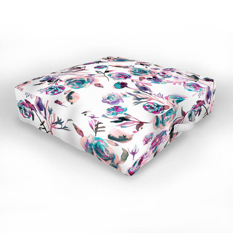 Ninola Design Romantic Roses Bouquet Mauve Outdoor Floor Cushion