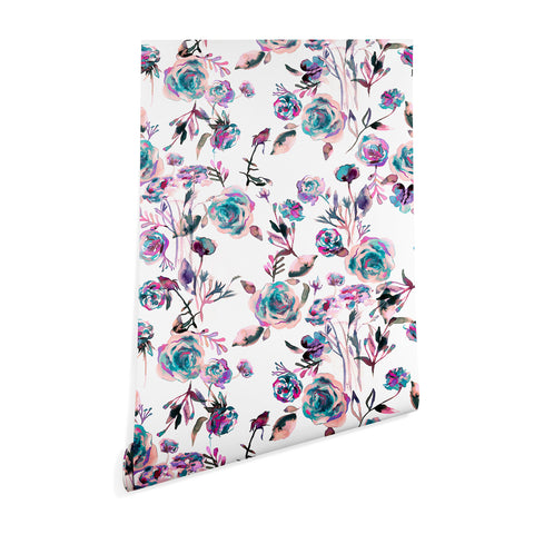 Ninola Design Romantic Roses Bouquet Mauve Wallpaper