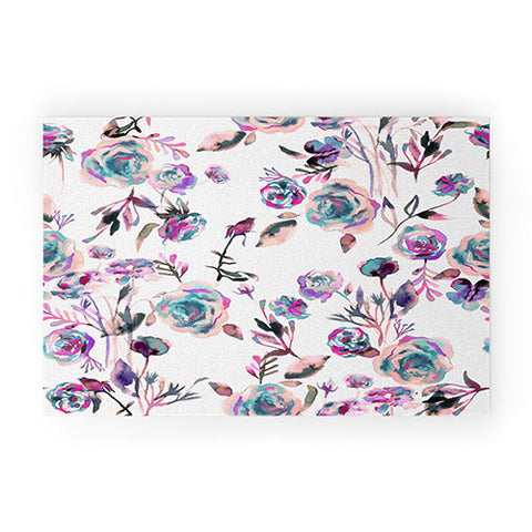 Ninola Design Romantic Roses Bouquet Mauve Welcome Mat