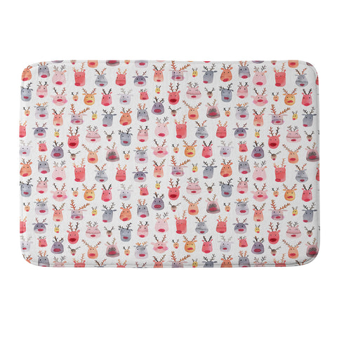 Ninola Design Rudolph Cute Reindeers Memory Foam Bath Mat