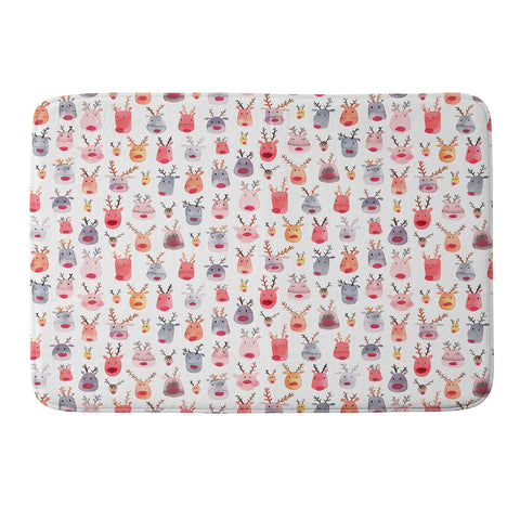 Ninola Design Rudolph Cute Reindeers Memory Foam Bath Mat