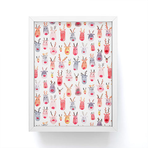 Ninola Design Rudolph Cute Reindeers Framed Mini Art Print