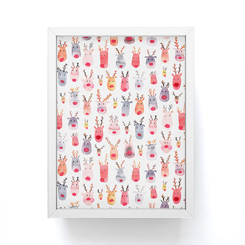 Ninola Design Rudolph Cute Reindeers Framed Mini Art Print