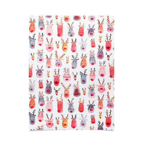 Ninola Design Rudolph Cute Reindeers Poster