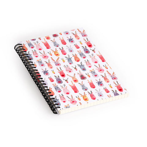 Ninola Design Rudolph Cute Reindeers Spiral Notebook