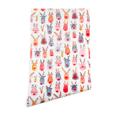 Ninola Design Rudolph Cute Reindeers Wallpaper