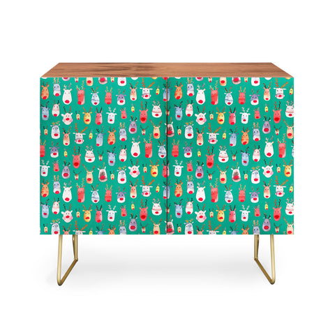 Ninola Design Rudolph reindeers green Credenza