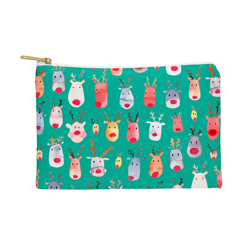 Ninola Design Rudolph reindeers green Pouch