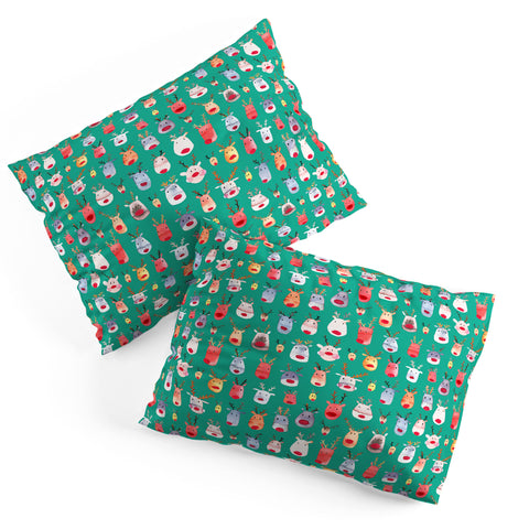 Ninola Design Rudolph reindeers green Pillow Shams