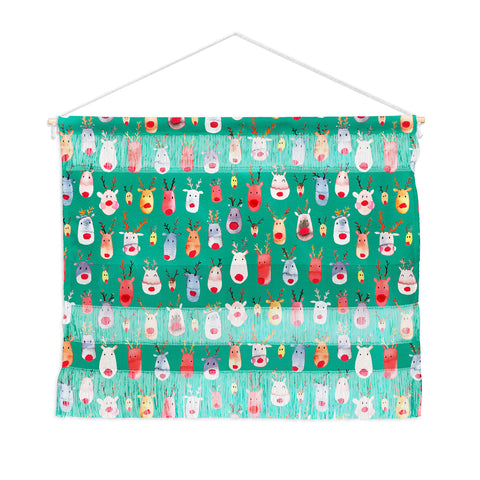 Ninola Design Rudolph reindeers green Wall Hanging Landscape