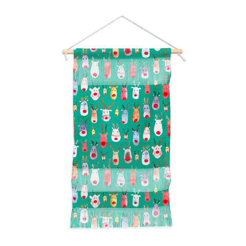 Ninola Design Rudolph reindeers green Wall Hanging Portrait