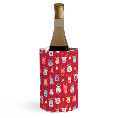 Ninola Design Rudolph Reindeers Red Christmas Wine Chiller