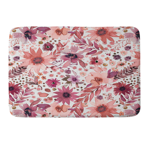 Ninola Design Rustic flowers Organic holiday Memory Foam Bath Mat