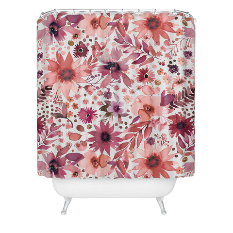 Ninola Design Rustic flowers Organic holiday Shower Curtain