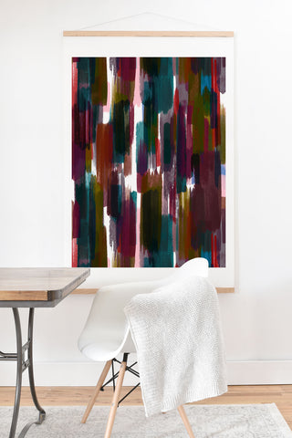 Ninola Design Rustic texture Dark red Art Print And Hanger