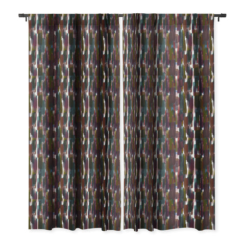 Ninola Design Rustic texture Dark red Blackout Window Curtain