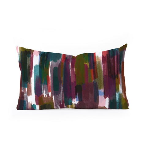 Ninola Design Rustic texture Dark red Oblong Throw Pillow