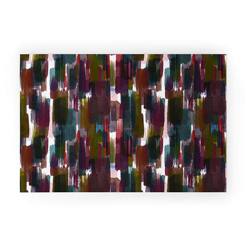 Ninola Design Rustic texture Dark red Welcome Mat