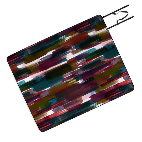 Ninola Design Rustic texture Dark red Picnic Blanket