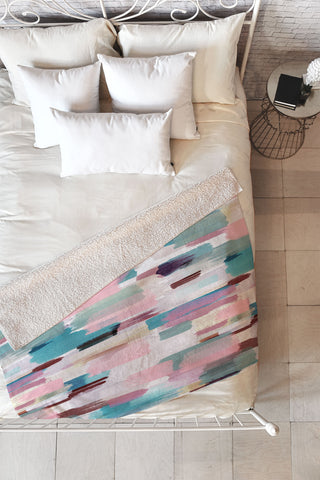 Ninola Design Rustic texture Pastel Fleece Throw Blanket
