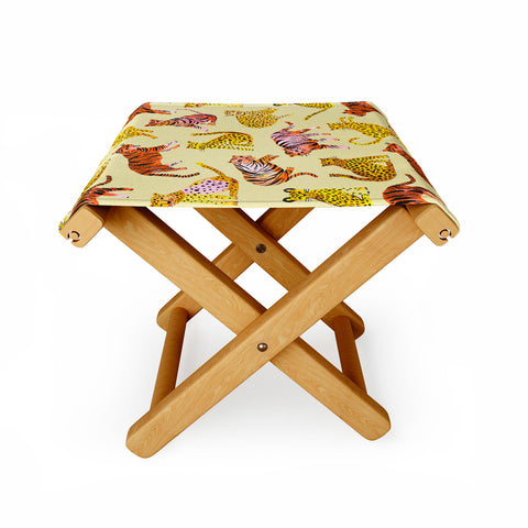 Ninola Design Safari Tigers Leopards Savanna Folding Stool