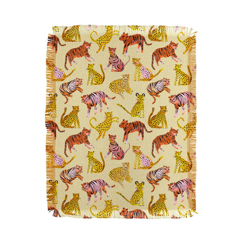 Ninola Design Safari Tigers Leopards Savanna Throw Blanket