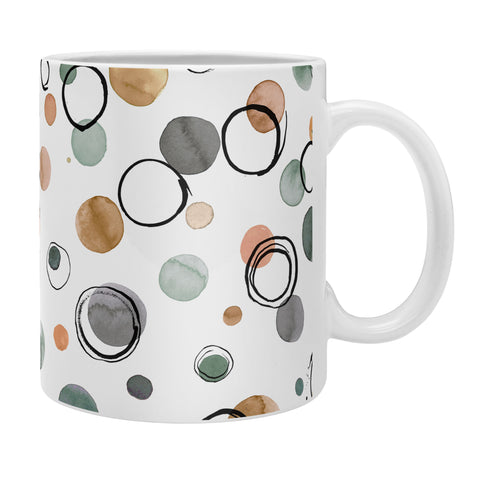 Ninola Design Scribble dots Gold green Coffee Mug