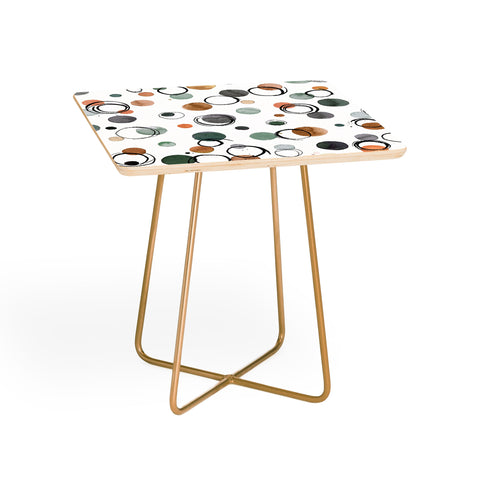 Ninola Design Scribble dots Gold green Side Table
