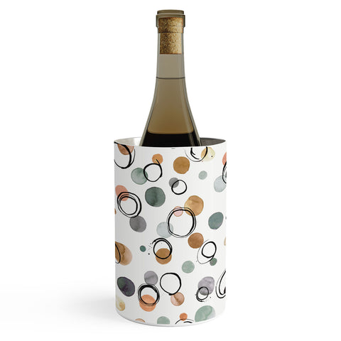 Ninola Design Scribble dots Gold green Wine Chiller