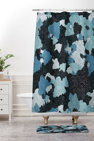 Ninola Design Sea foam Blue Shower Curtain And Mat