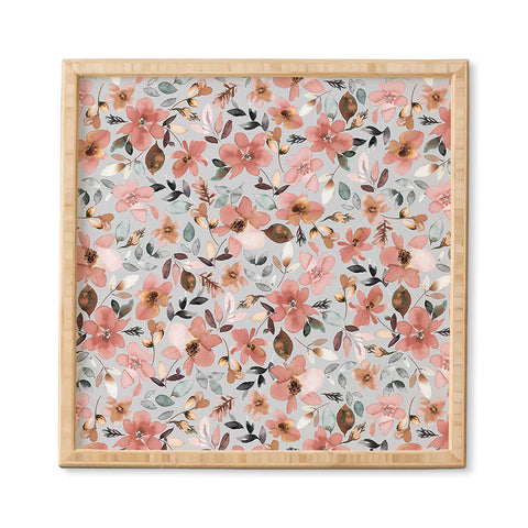 Ninola Design Serenity flowers Blue Romance Framed Wall Art