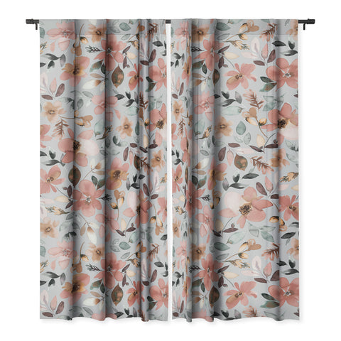 Ninola Design Serenity flowers Blue Romance Blackout Non Repeat