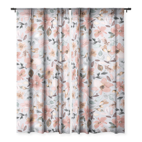 Ninola Design Serenity flowers Blue Romance Sheer Non Repeat