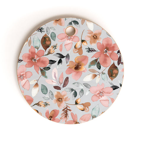 Ninola Design Serenity flowers Blue Romance Cutting Board Round