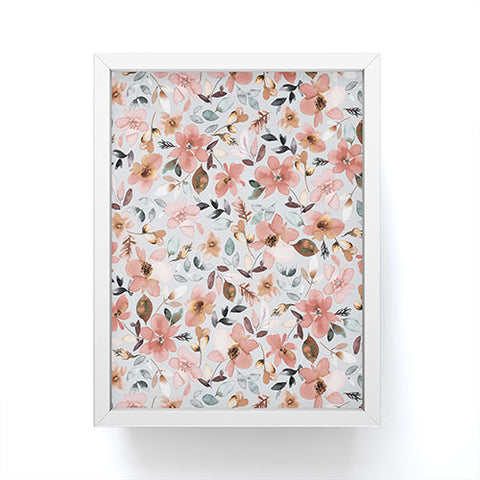 Ninola Design Serenity flowers Blue Romance Framed Mini Art Print